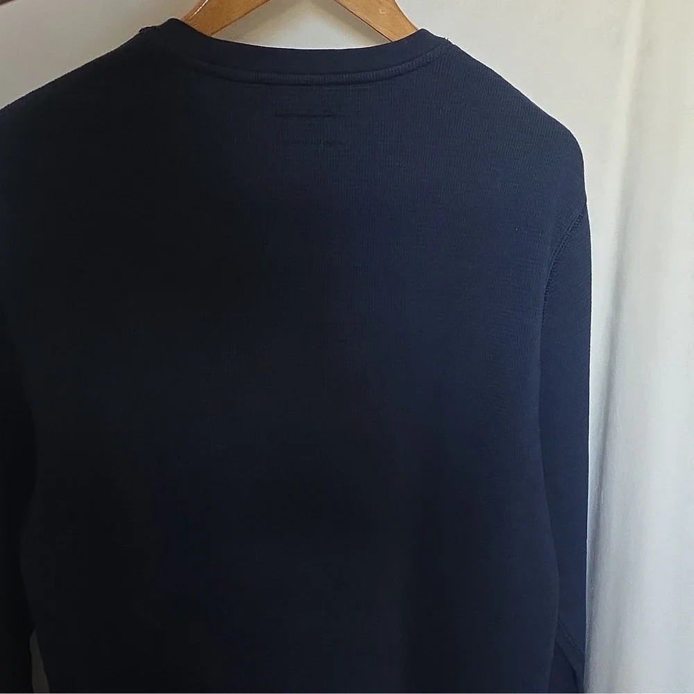 Polo Ralph Lauren Mens Navy Waffle Knit Long Sleeve Crew Neck Pajama Top L
